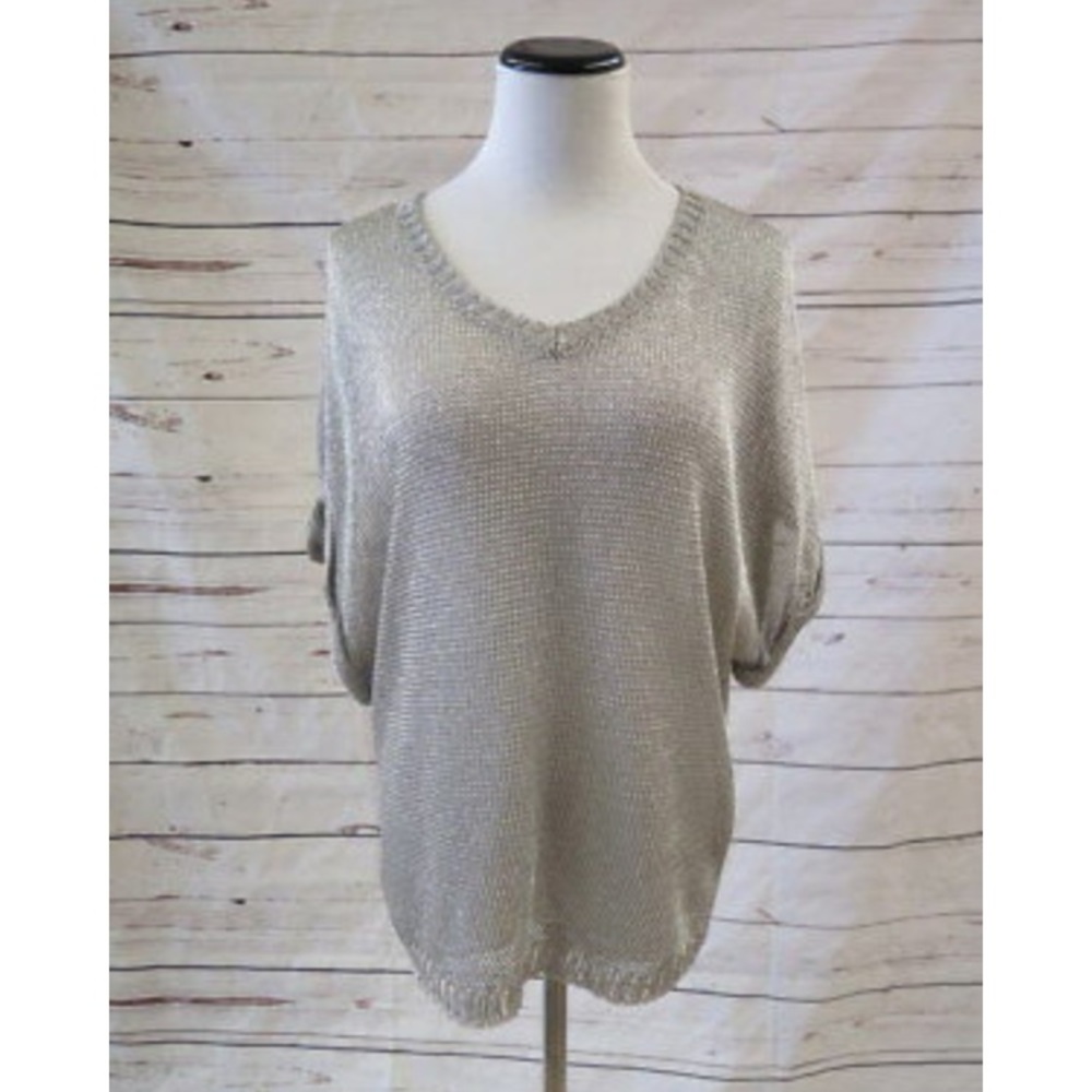 Silver Metallic knit Top